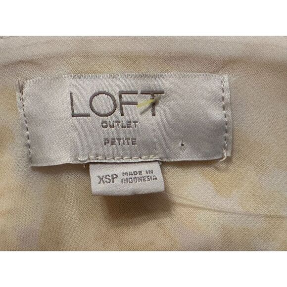 Loft Yellow and White Floral Spaghetti Strapped Cowl Top Size XSP - Picture 5 of 5